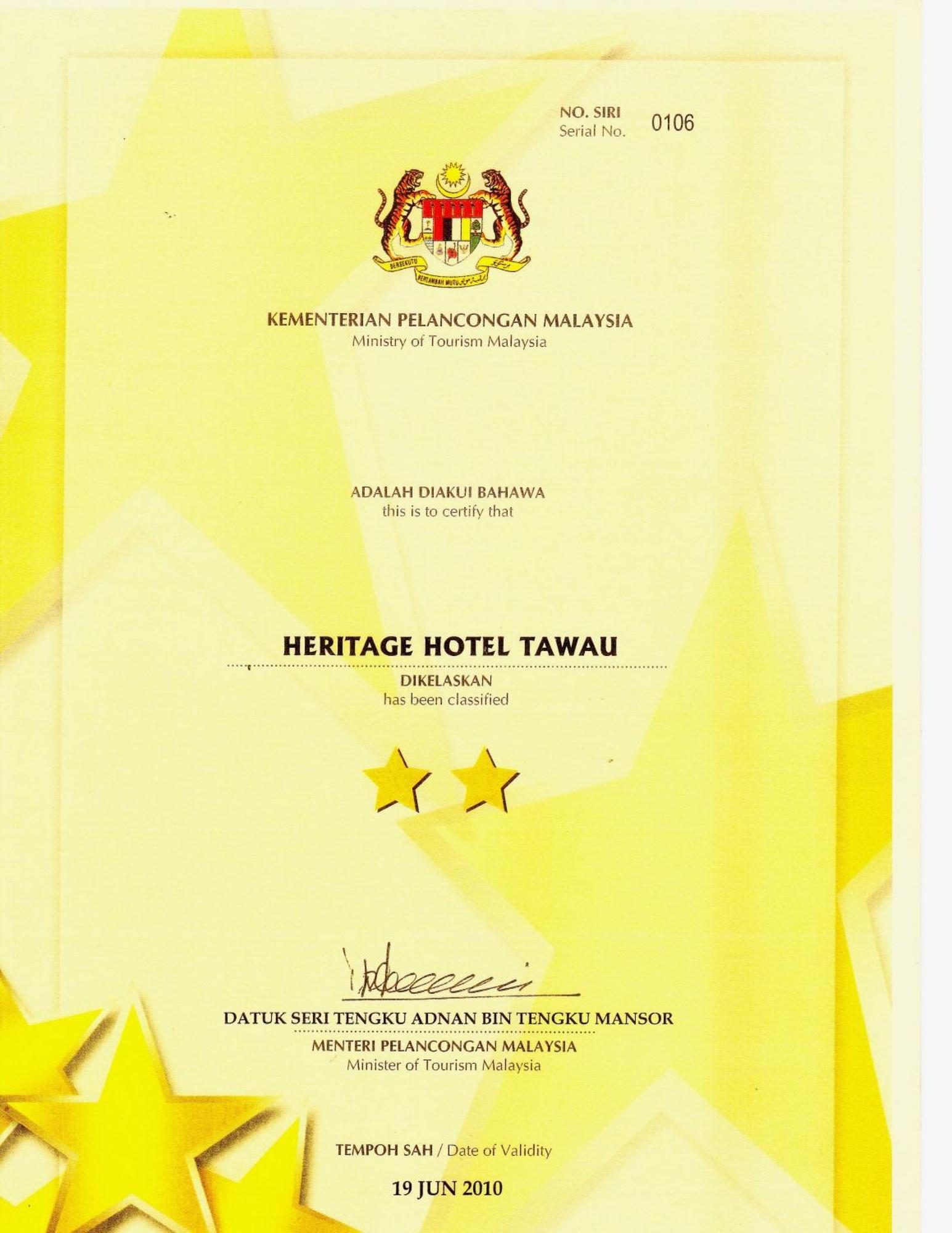 Heritage Hotel Tawau Exterior foto